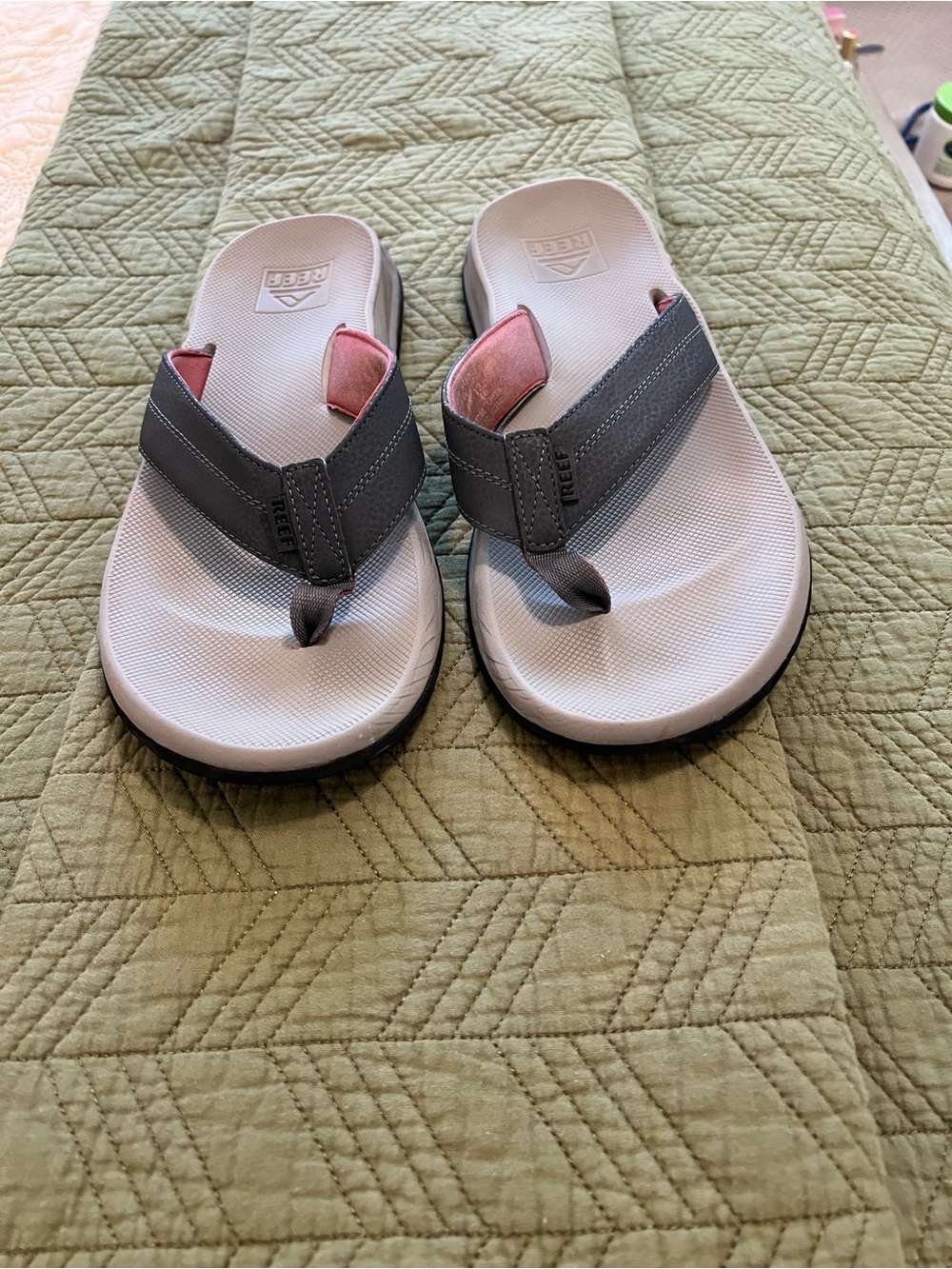 Reef Gray and Black Men's Flip Flops